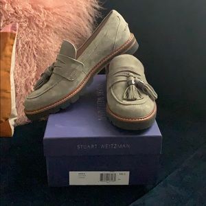 Stuart Weitzman Manila Rock Suede Loafer Size 8